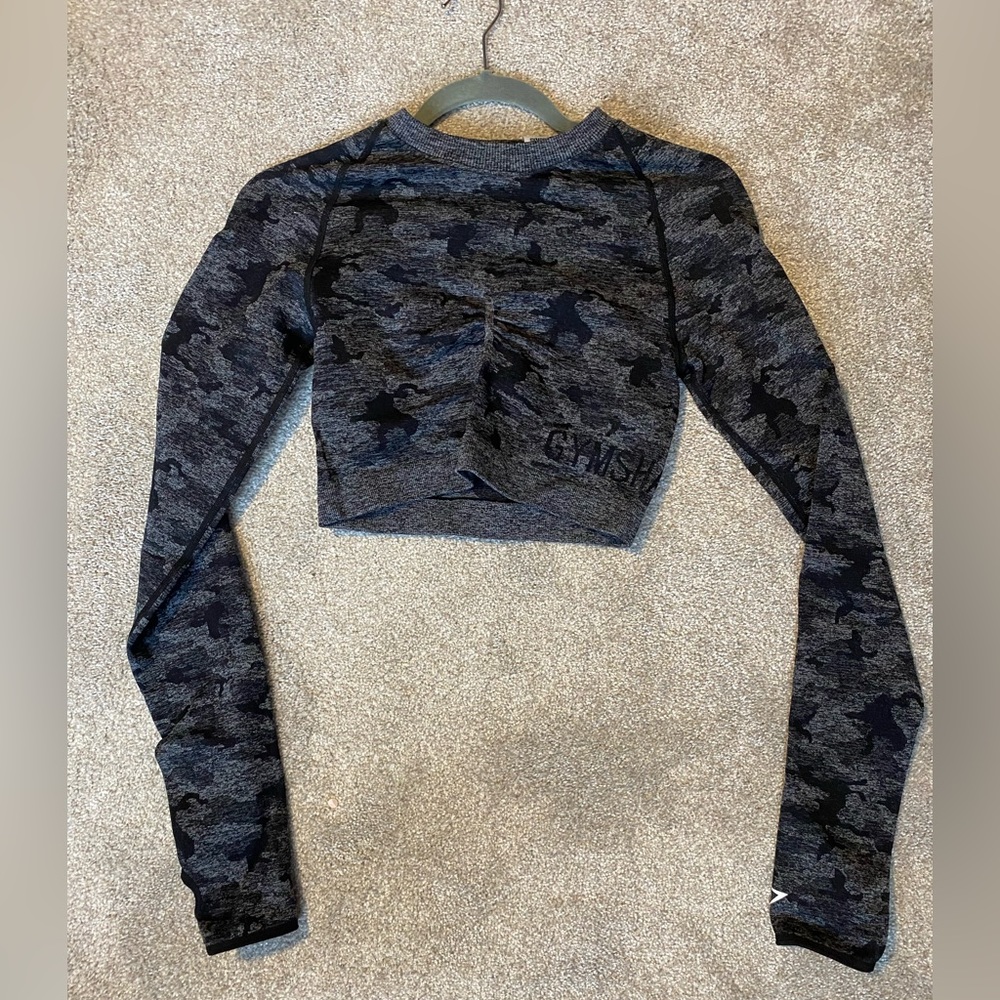 Gymshark Camo Workout Crop top, M